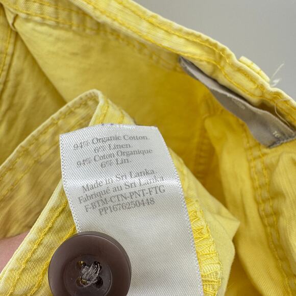 Everlane Fatigue Barrel Pants Size 16 Butter Yellow Spring Summer Linen Blend - Picture 7 of 8